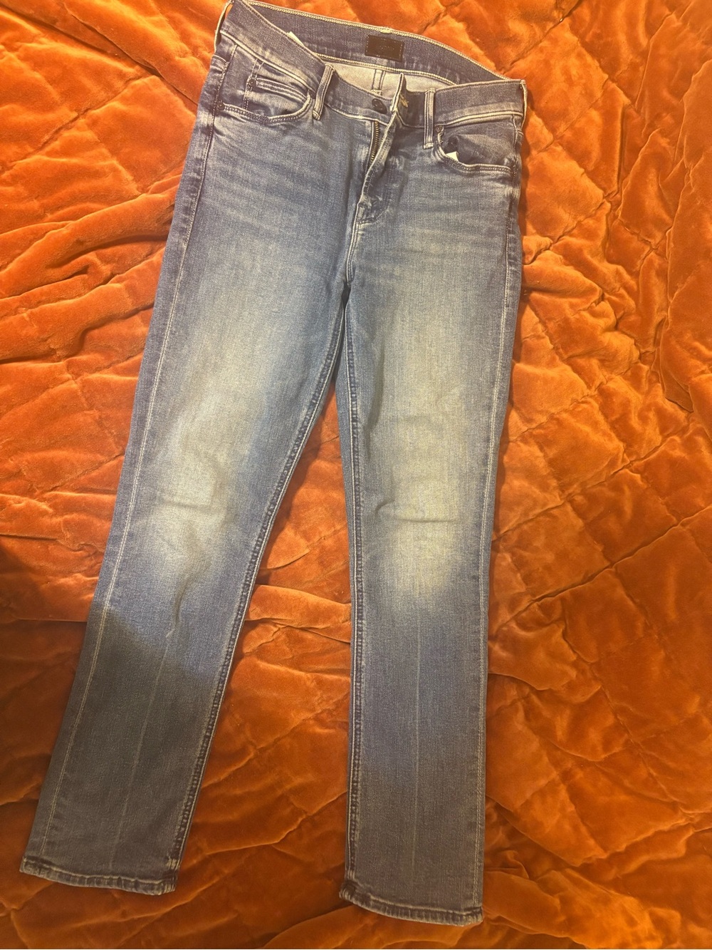 Mother Women's Mid-Rise petite Slim Straight Jeans - Light Blue Wash